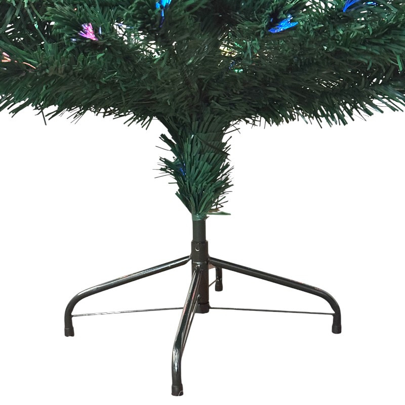 Brad artificial de Crăciun 180 cm cu fibră optică multicolor, 36 funde și stea