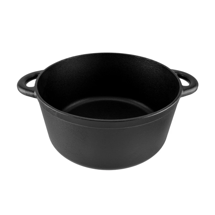 Cratiță din fontă cu capac 26 cm, 5 L, mânere curbate Perfect Home