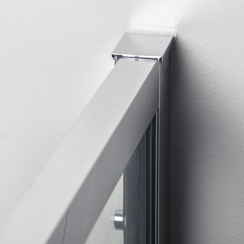 Cabină de duș pătrată Kerra Solid SQ 100 Chrome 100x100 cu tavă inclusă