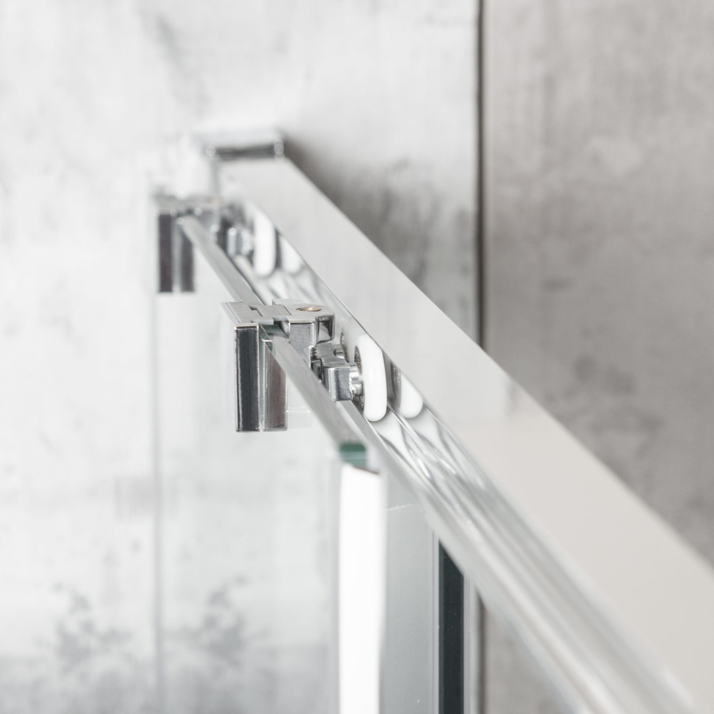 Cabină de duș pătrată Kerra Solid SQ 100 Chrome 100x100 cu tavă inclusă