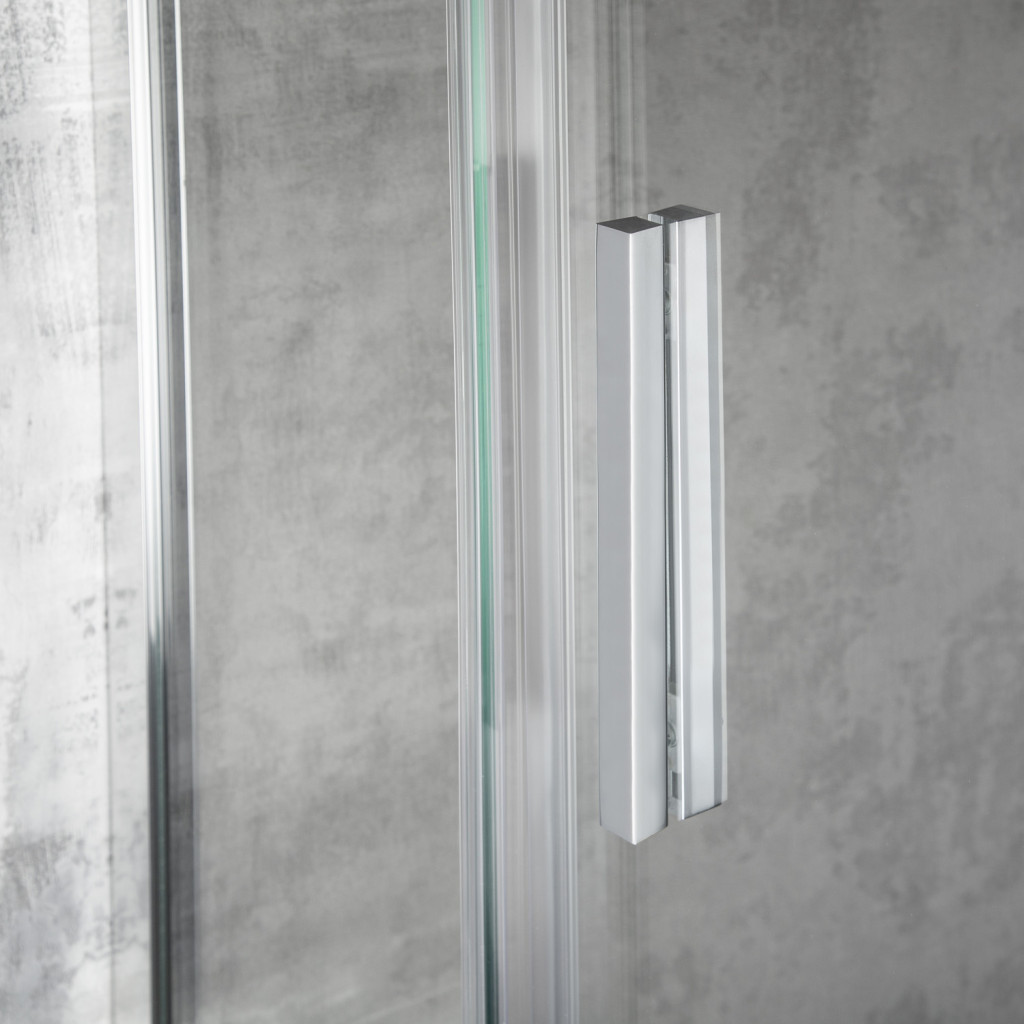 Cabină de duș pătrată Kerra Solid SQ 100 Chrome 100x100 cu tavă inclusă