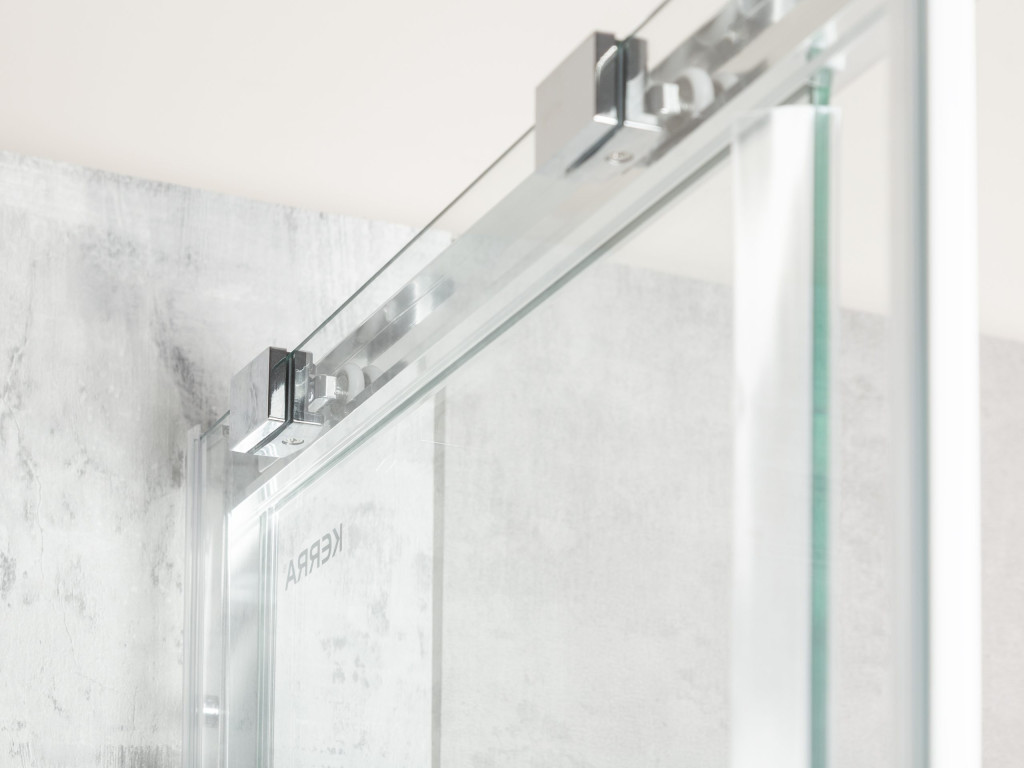 Cabină de duș pătrată Kerra Solid SQ 100 Chrome 100x100 cu tavă inclusă