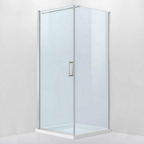 Cabină de duș pătrată Leziter Simple cu ușă batantă, sticlă 6 mm