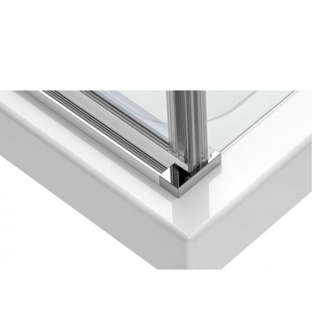 Cabină de duș pătrată Leziter Simple cu ușă batantă, sticlă 6 mm