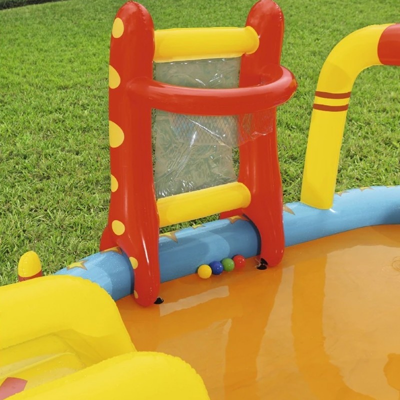 Centru de joaca acvatic Bestway pentru copii cu tobogan si jocuri, 435x213x117 cm