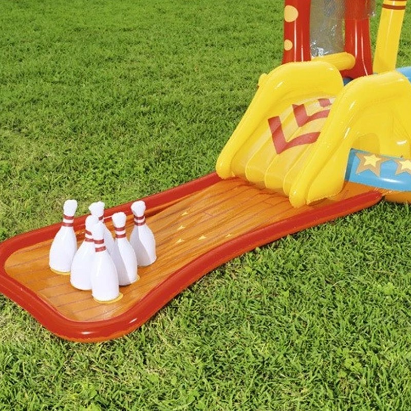 Centru de joaca acvatic Bestway pentru copii cu tobogan si jocuri, 435x213x117 cm