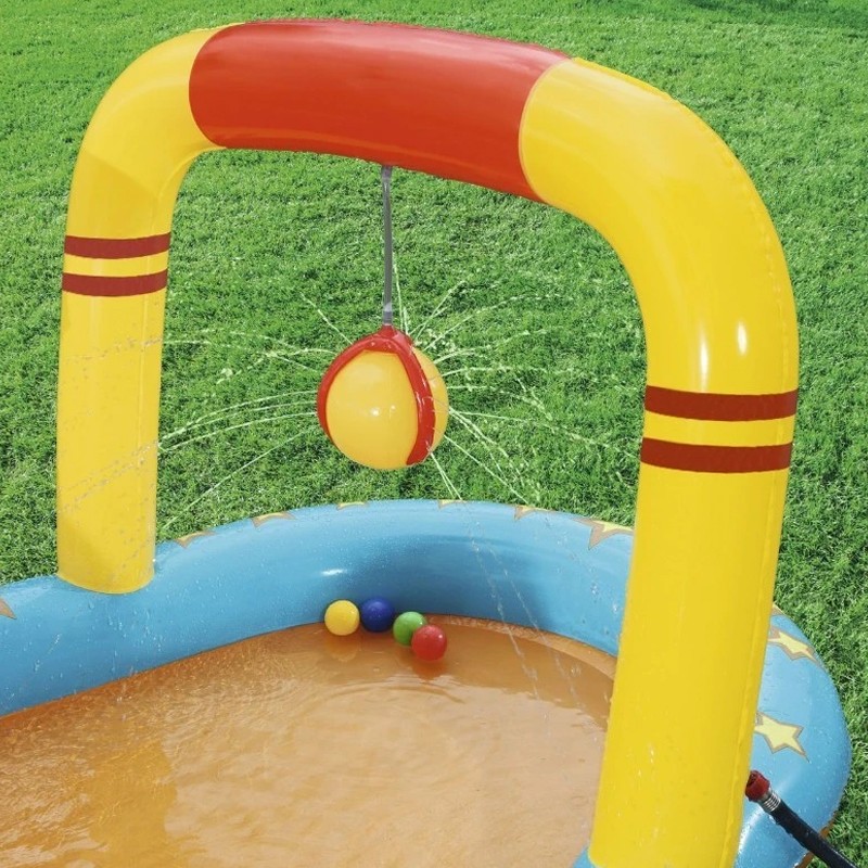 Centru de joaca acvatic Bestway pentru copii cu tobogan si jocuri, 435x213x117 cm