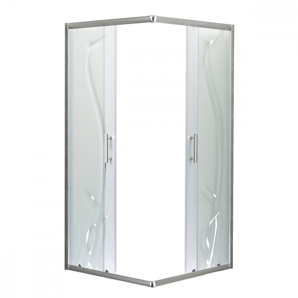 Cabină de duș pătrată Leziter Spirit Bamboo 90x90, uși glisante, fără cădiță