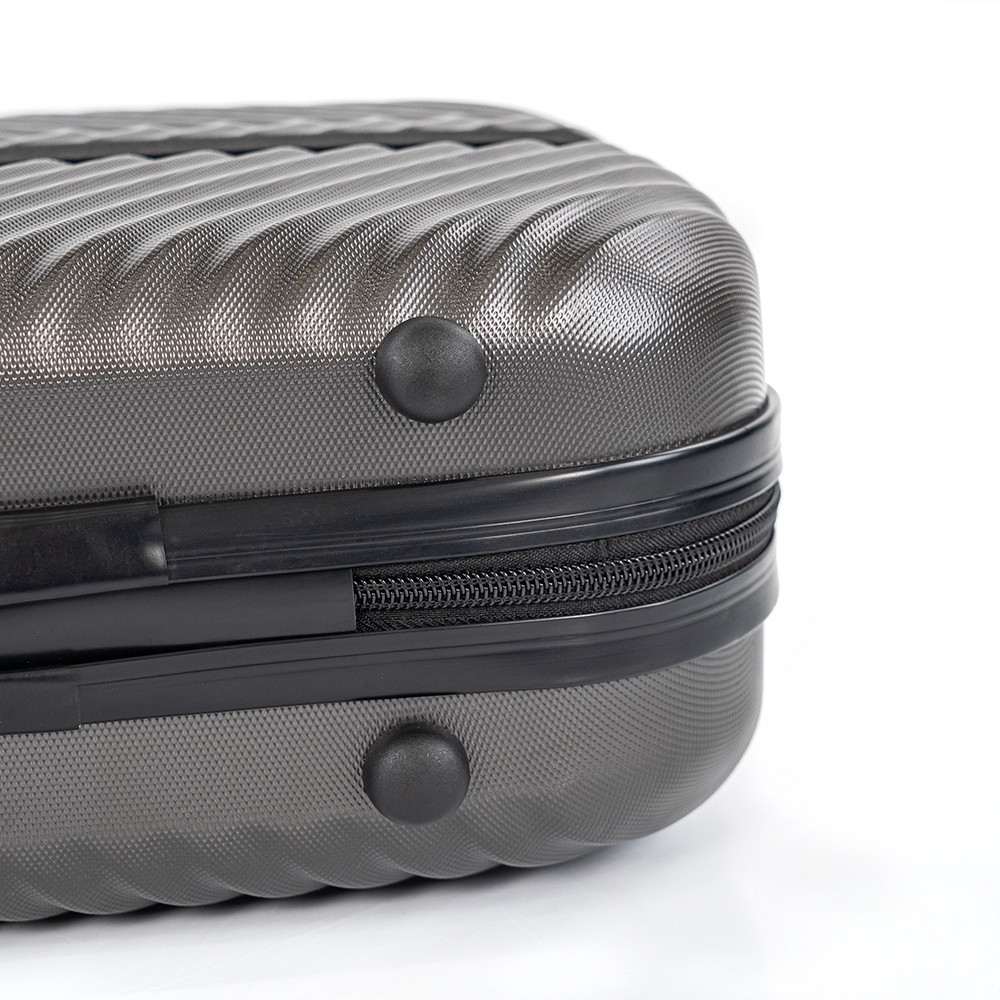 Valiză de mână Leziter TraveLux Pro, ABS rigid, 28×36×16 cm, 11L, gri