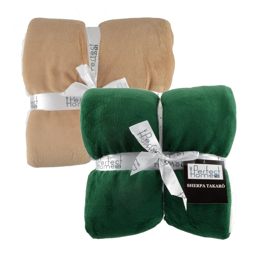 Pătură Sherpa 150x200 cm, dublă față pluș și blăniță, extra moale