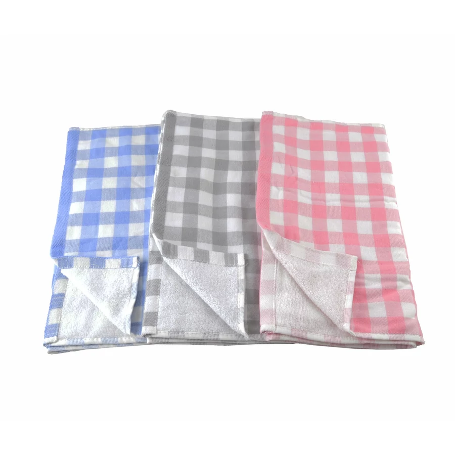 Prosop din bumbac cu model în carouri, 35x75 cm, moale și absorbant