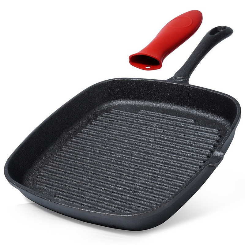 Tigaie grill pătrată din fontă CAST LINE 24,5x24 cm, cu mâner silicon Vilde
