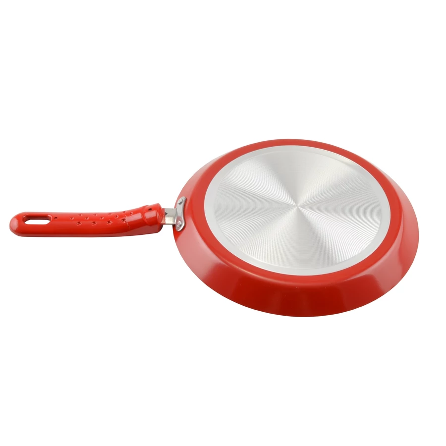 Tigaie din aluminiu 24 cm cu strat ceramic antiaderent, roșie Perfect Home