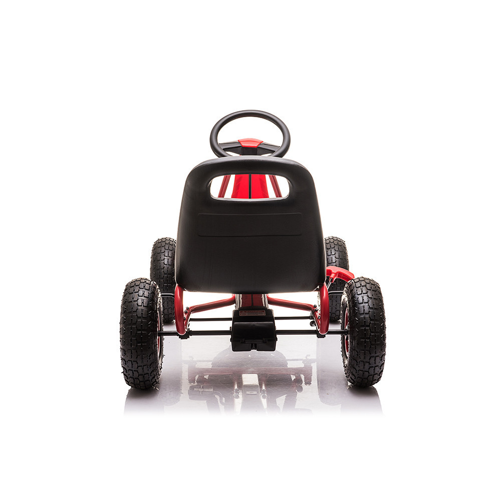 Go-kart cu pedale Leziter roșu, scaun reglabil, frână de mână, 110 cm