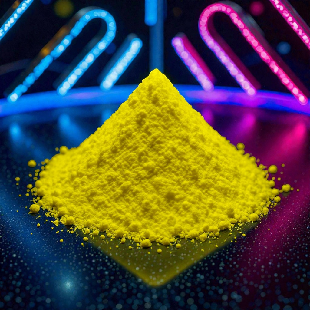 Pigment galben fluorescent UV (neon) pentru vopsea si rasina, 100 g