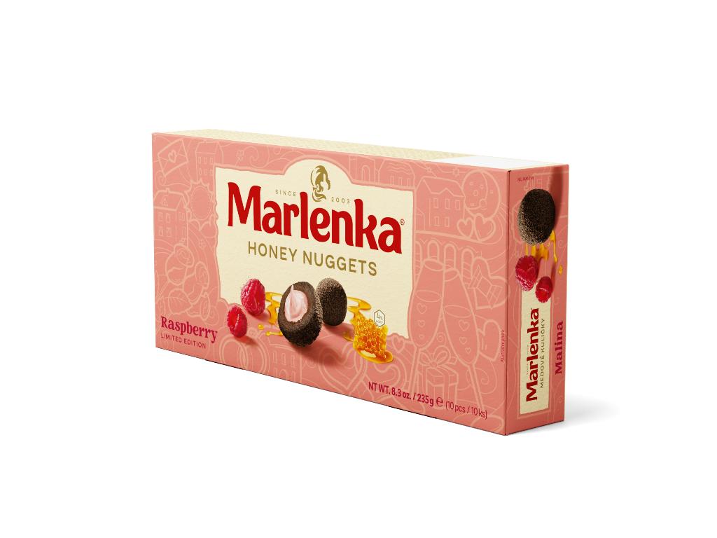 Bile Marlenka cu miere și cremă de zmeură, 235 g (Honey Nuggets)