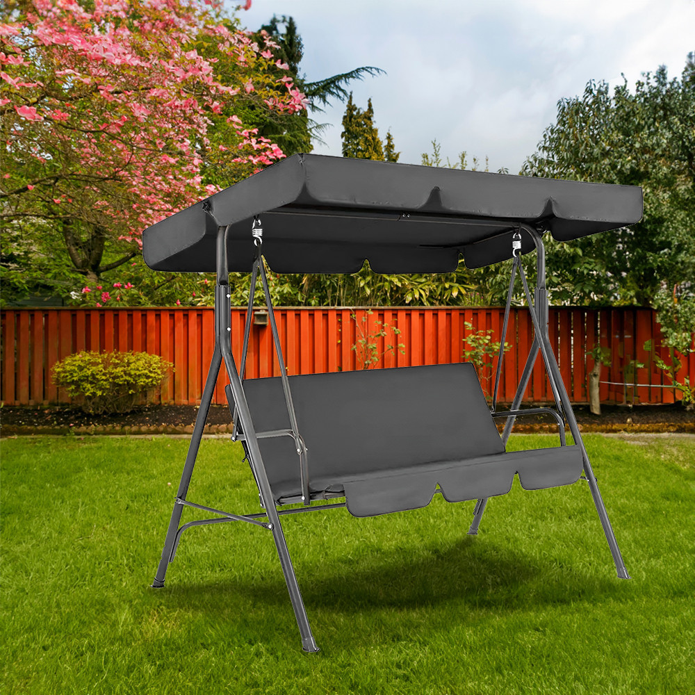 Balansoar de grădină Leziter Serenita gri, 3 locuri, 170 cm, 200 kg