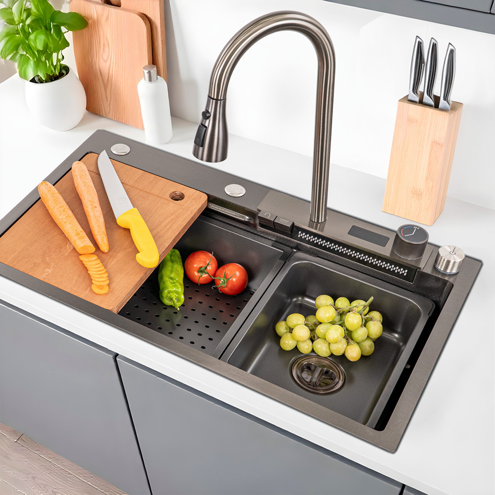 Chiuvetă de bucătărie Leziter Rose din inox 304, 78x43 cm, cu accesorii