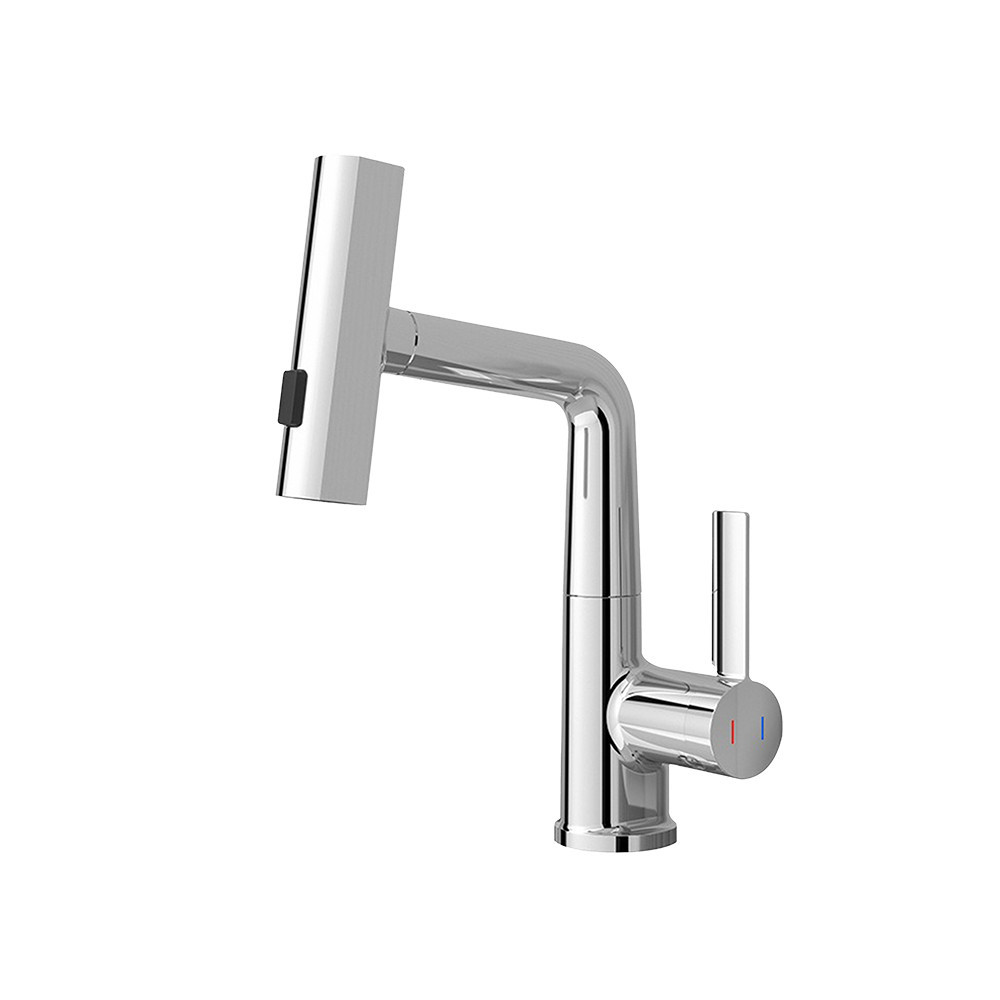 Robinet bucătărie Leziter Mara crom, mixer cu cap multifuncțional și duș extensibil