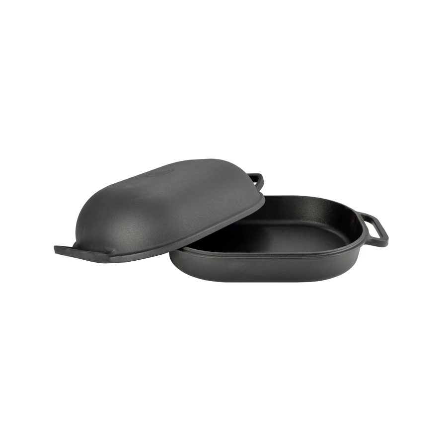 Vas conic din fontă emailată negru mat, pentru pâine și rață, 7,2 kg