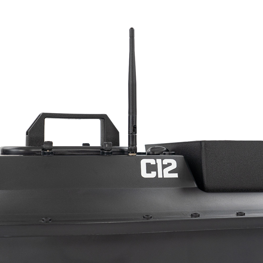 Barcă de nădire Leziter C12 cu backloader, 2,5 kg, rază 600 m, negru