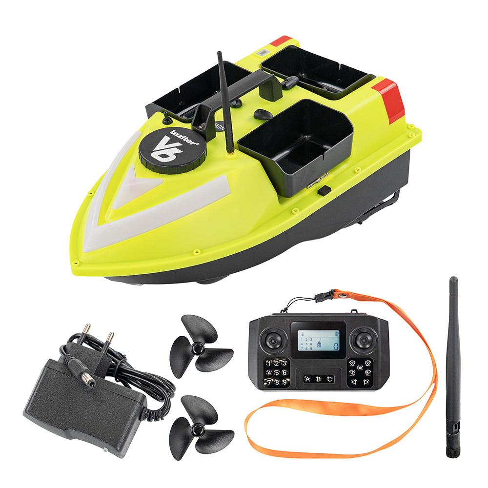 Barcă de alimentare Leziter V6 cu GPS, 3 rezervoare și LED nocturn, 500 m