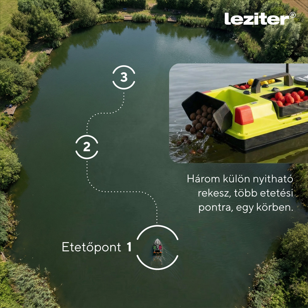 Barcă de alimentare Leziter V6 cu GPS, 3 rezervoare și LED nocturn, 500 m