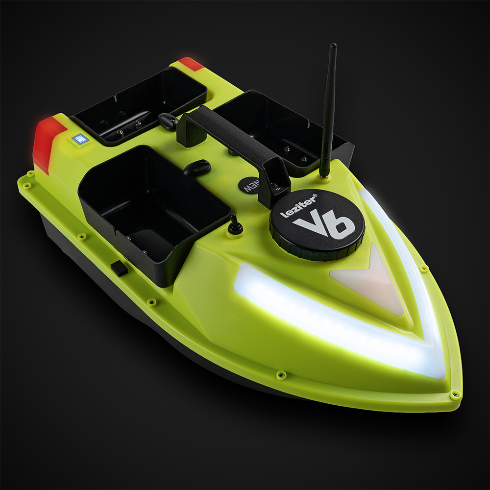 Barcă de alimentare Leziter V6 cu GPS, 3 rezervoare și LED nocturn, 500 m