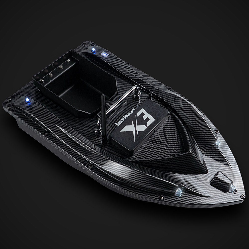 Barcă de nădire Leziter X3 Backpacker carbon, 500 m, 2 kg, telecomandă