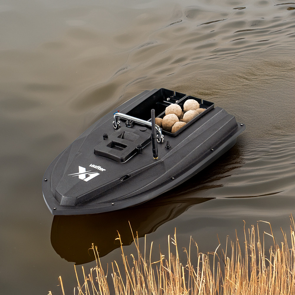 Barcă de nădire Leziter X1 neagră, compartiment dublu, 500 m, 1,5 kg