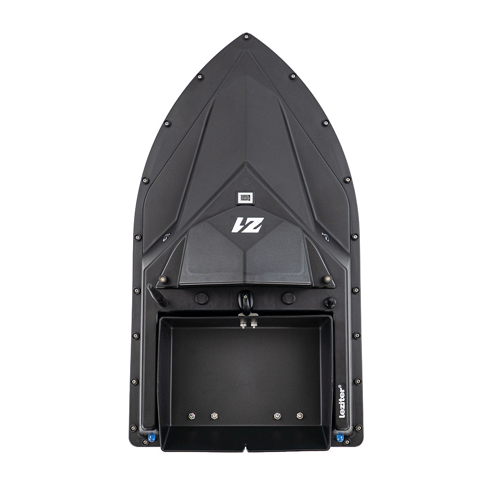 Barcă de nădit Leziter Z1 neagră, 2 kg, telecomandă 2.4G, rază 500 m