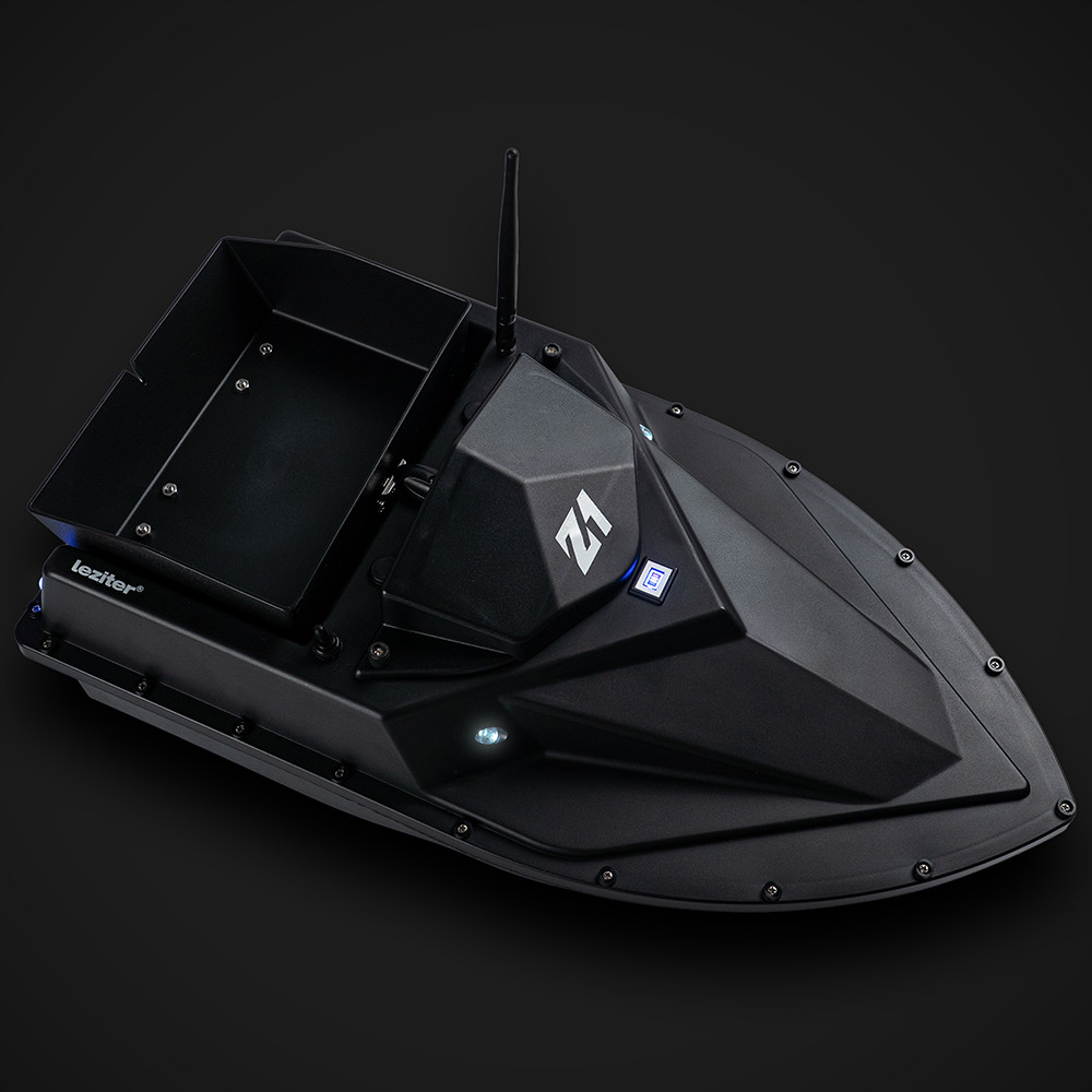 Barcă de nădit Leziter Z1 neagră, 2 kg, telecomandă 2.4G, rază 500 m