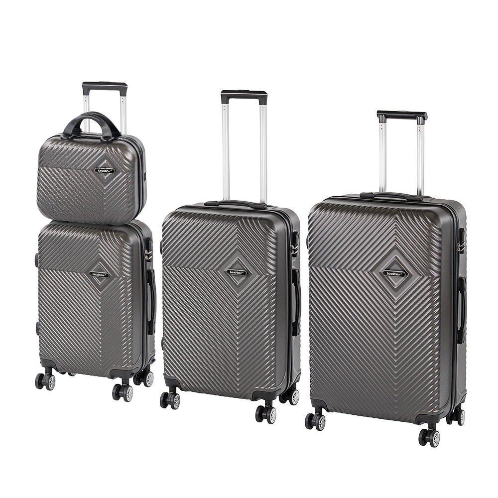 Set valize trolley Leziter TraveLux Pro XXV, 4 piese, ABS, gri modern