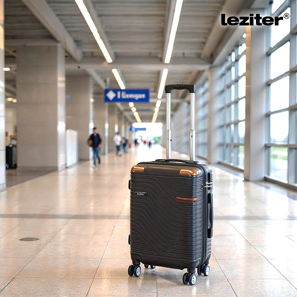 Set valize Leziter TraveLux Urban XXIII cu role, ABS negru, 5 piese