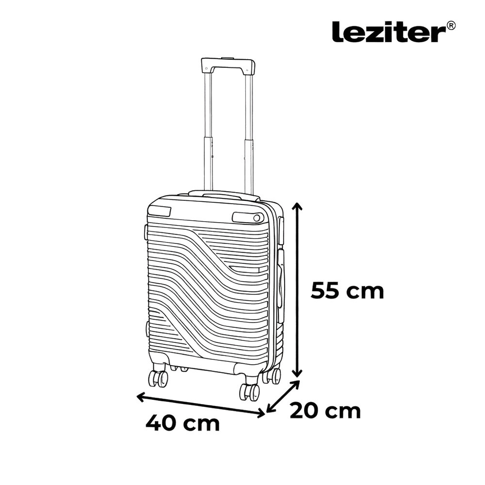 Set valize Leziter TraveLux Urban XXIII cu role, ABS negru, 5 piese
