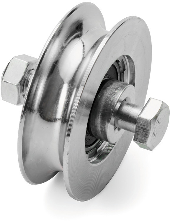 Roată culisantă 68 mm cu 2 rulmenți, oțel galvanizat, canal 20 mm pentru porți suspendate