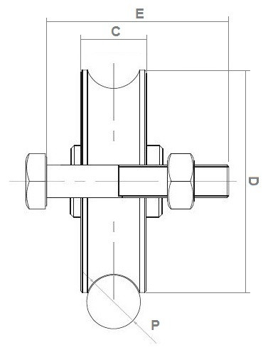 Roată culisantă 68 mm cu 2 rulmenți, oțel galvanizat, canal 20 mm pentru porți suspendate