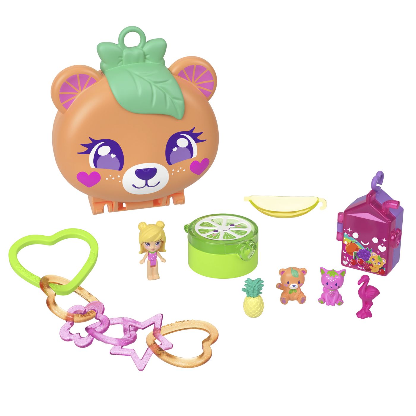 POLLY POCKET SET GENTUTA ANIMALUT URSULET ROZ CU ACCESORII SuperHeroes ToysZone