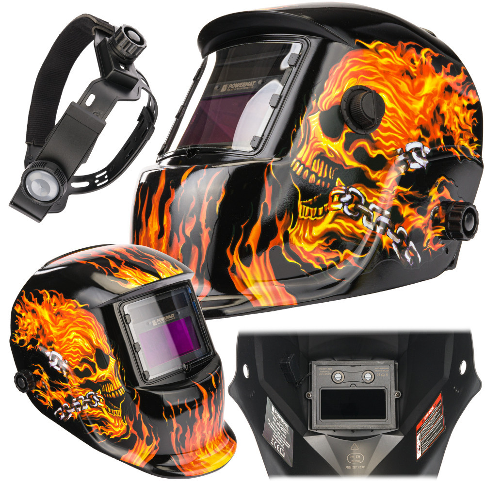 Cască de sudură automată Powermat LCD DIN 9-13, solar + CR2032, PM-APS-600T1