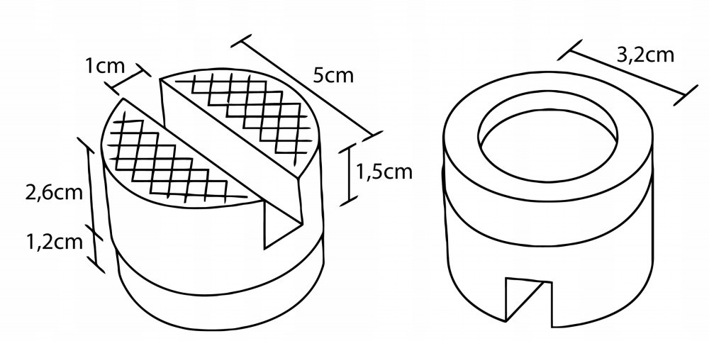 Inserție din cauciuc pentru lift auto Red Technic, cu fantă 1 cm, 5 cm