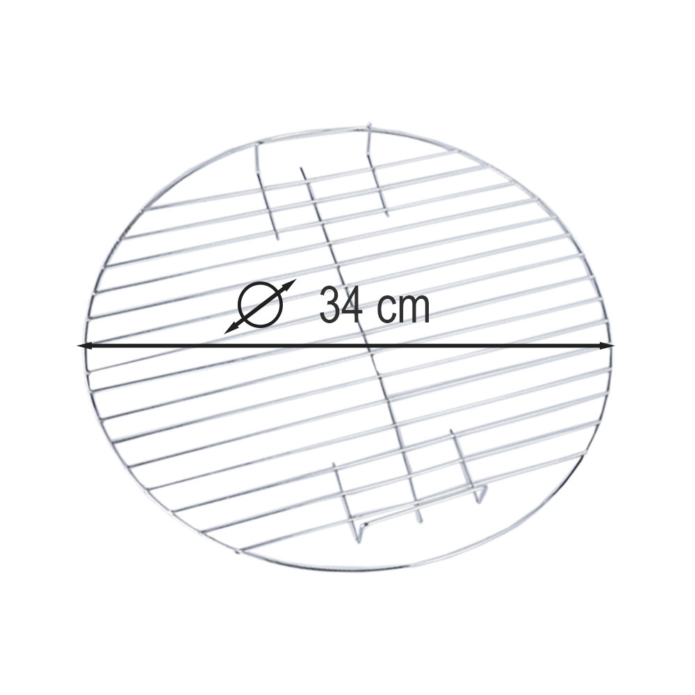 Grilaj pentru grătar rotund 34 cm, oțel cromat, Leziter
