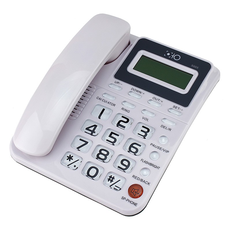 Telefon fix OHO alb cu ID apelant FSK/DTMF, handsfree, memorie si calendar