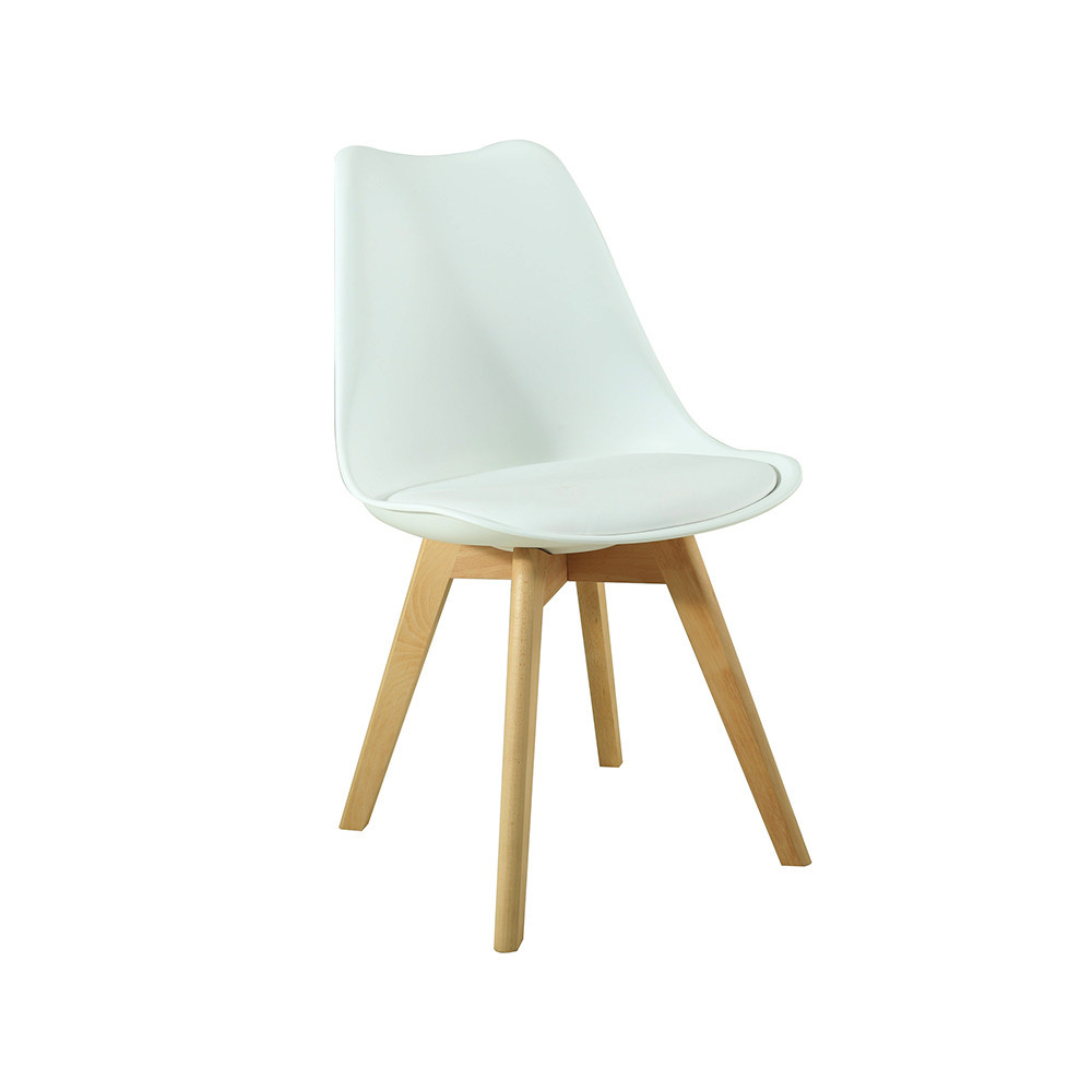 Set masă dining Leziter Merlo 4+1 alb, blat sticlă securizată 120x70 cm