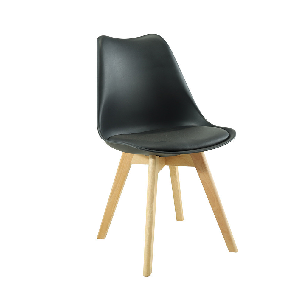 Set masă dining Leziter Merlo 4+1 negru, blat din sticlă securizată