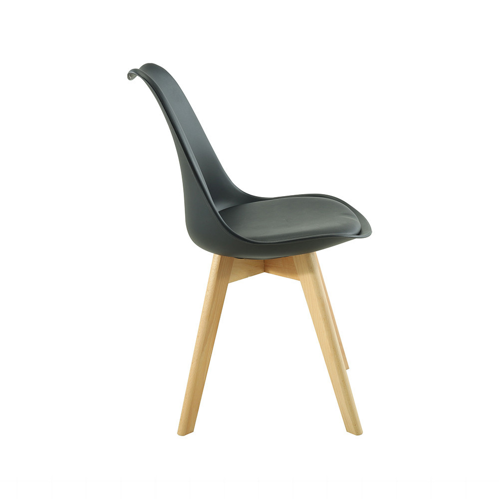 Set masă dining Leziter Merlo 4+1 negru, blat din sticlă securizată