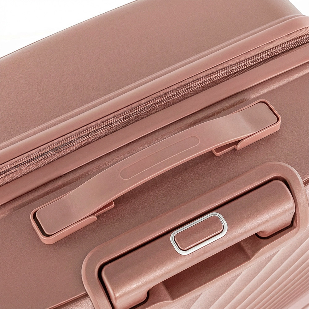 Valiză de cabină Leziter TraveLux Endure 55x40x20 cm, hard-top PP, aur roz