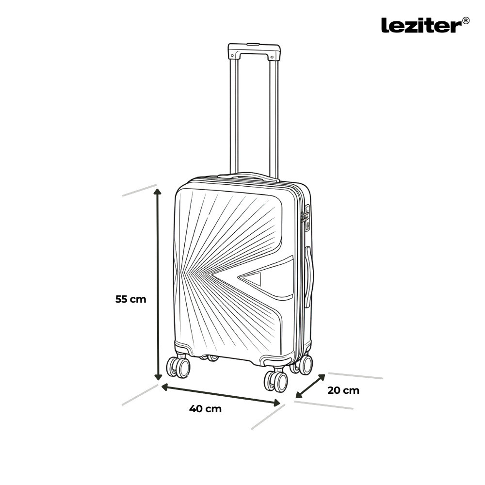 Valiză de cabină Leziter TraveLux Endure 55x40x20 cm, hard top, verde închis