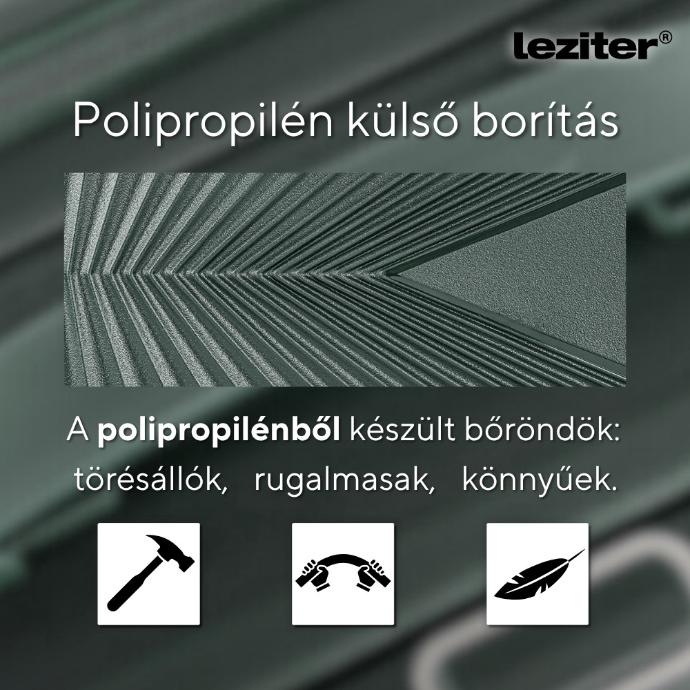Valiză de cabină Leziter TraveLux Endure 55x40x20 cm, hard top, verde închis