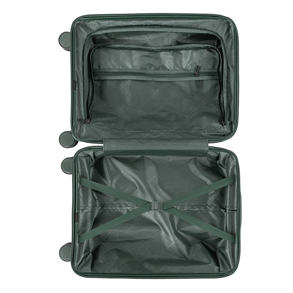 Valiză de cabină Leziter TraveLux Endure 55x40x20 cm, hard top, verde închis