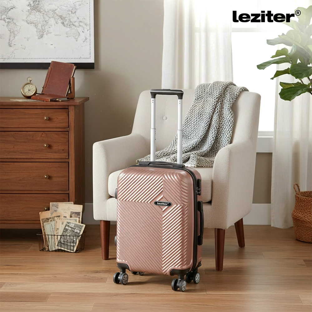 Valiză de cabină Leziter TraveLux Pro 55x40x20 cm, roți detașabile, rose gold